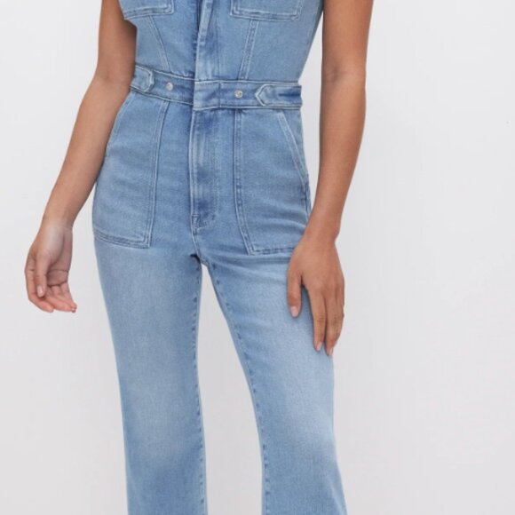 GOOD AMERICAN FIT FOR SUCCESS JEAN JUMPSUIT SIZE M - Picture 3 of 7
